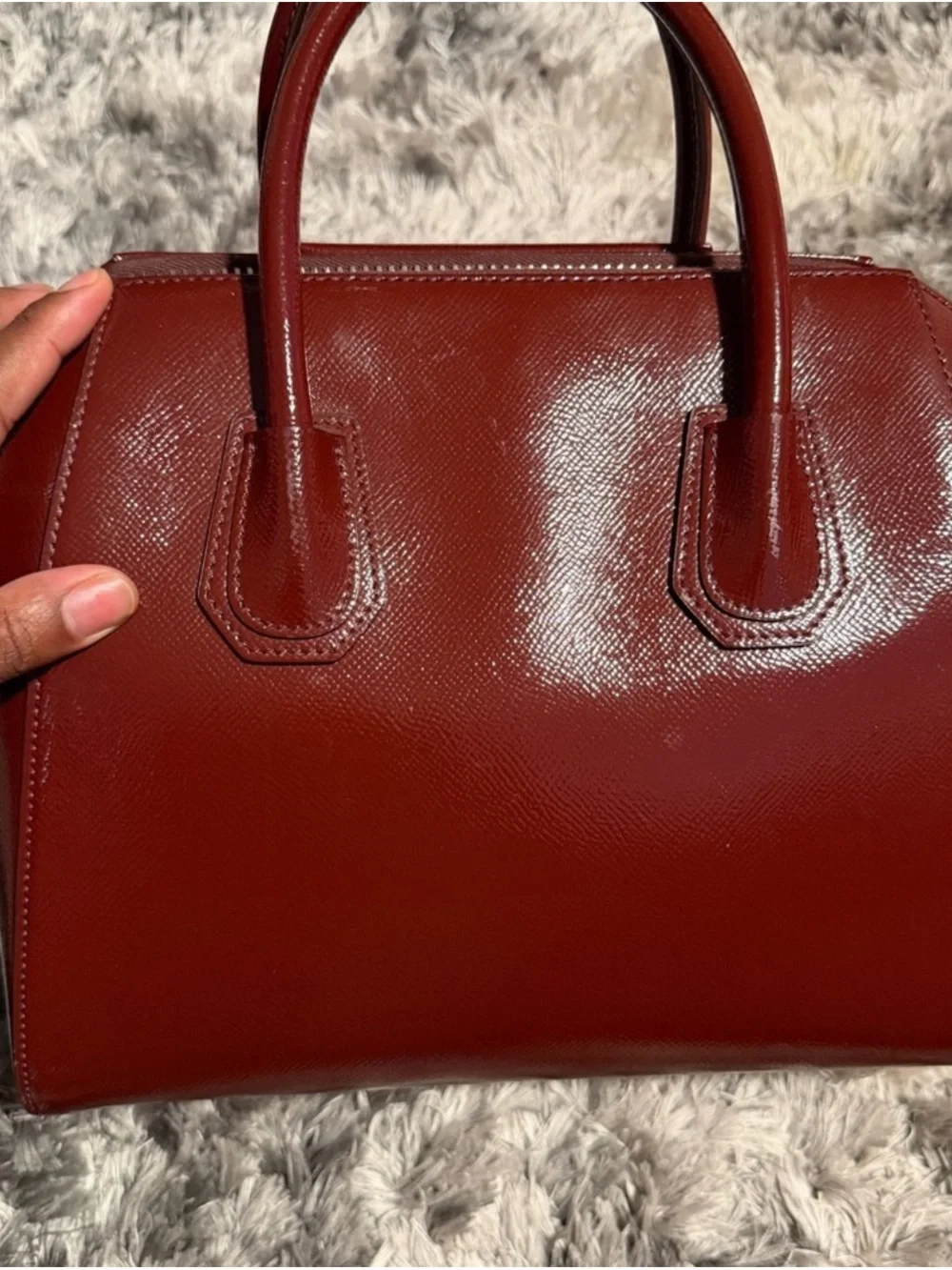 Givenchy Red-Brown Leather Satchel